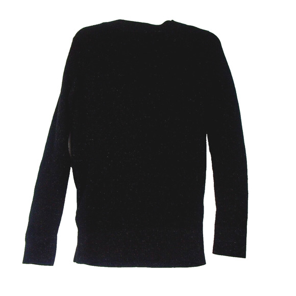 White House Black Market Long Sleeve Sweater Wrap Black Metallic Thread Size M - Picture 2 of 11